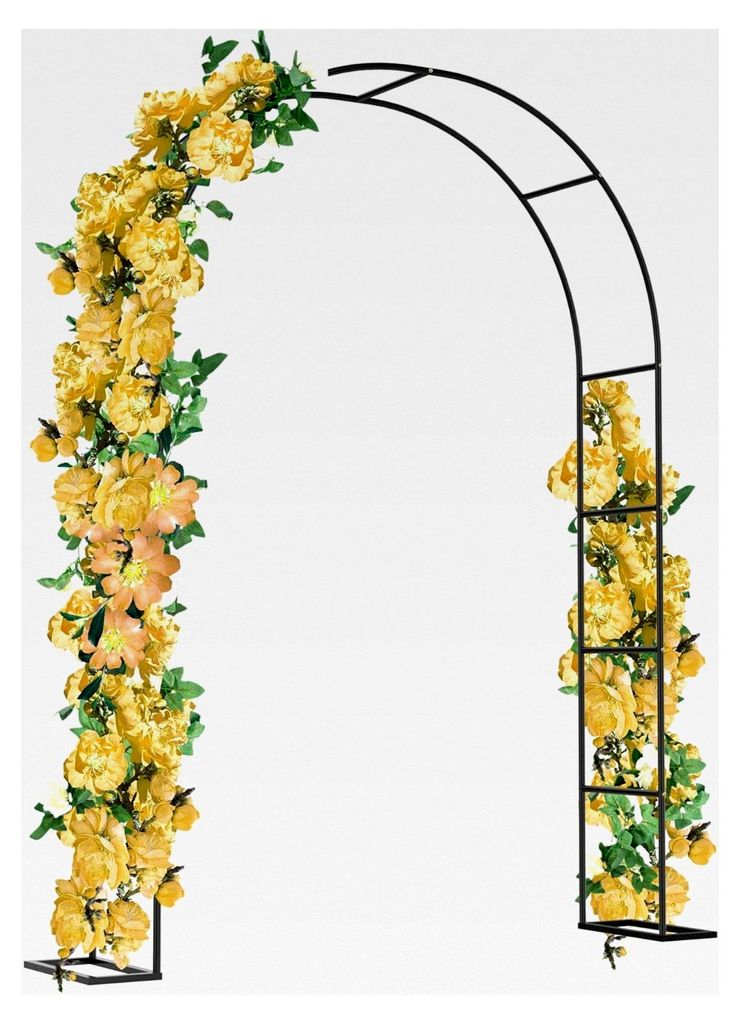 Rosenbogen aus Metall 240x192x38 cm Rankhilfe Rankgitter Wetterfest Freistehend Torbogen Gartenbogen für Kletterpflanzen und Rosen, Schwarz