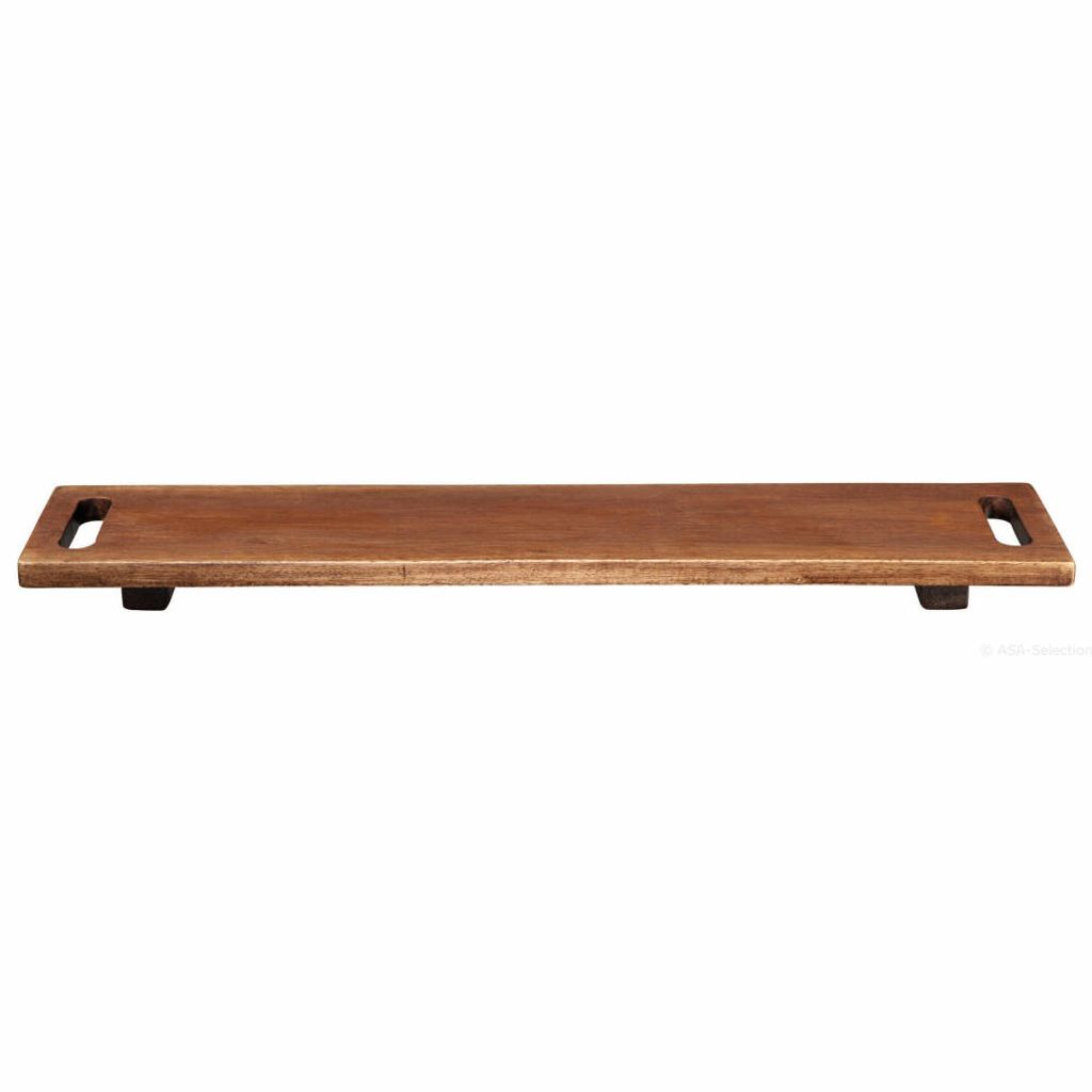 ASA Holzboard Tablett auf Füssen Akazie 60x13