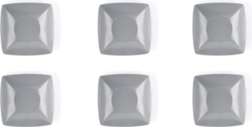 Piatti Fondi Quadrati Excelsa Eclipse Grigio 17,5cm - Set da 6 Pezzi