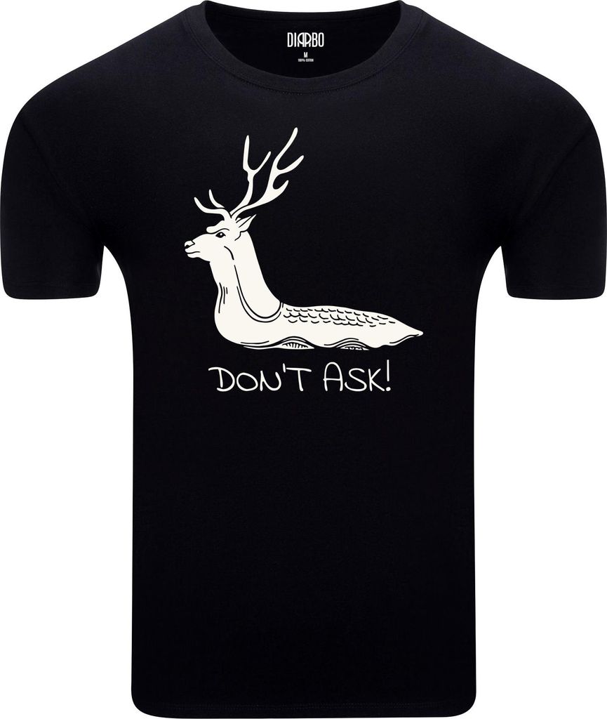 Diarbo Herren T-Shirt mit Lustigem Tierliebhaber Druck Nicht fragen Schwarz Gr.XXL