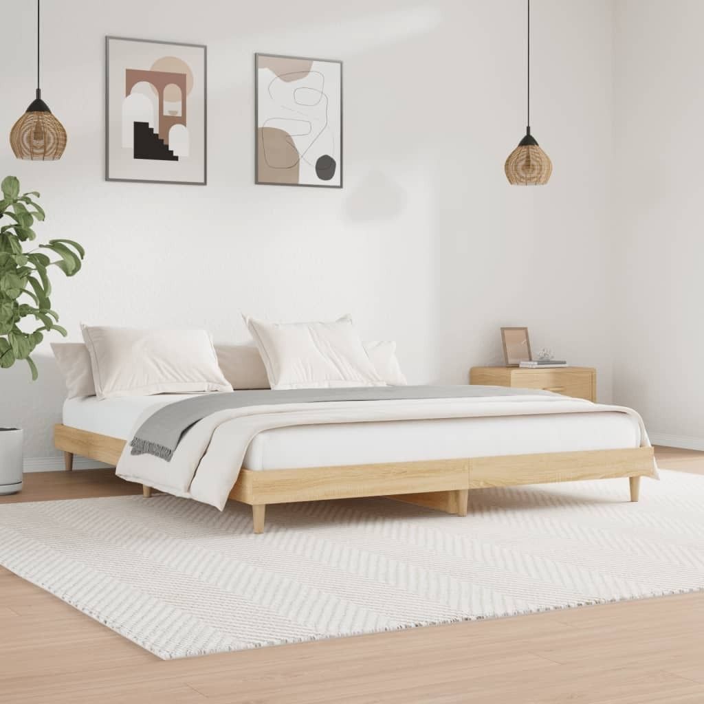 Bettgestell ohne Matratze Sonoma-Eiche 120x200 cm Holzwerkstoff