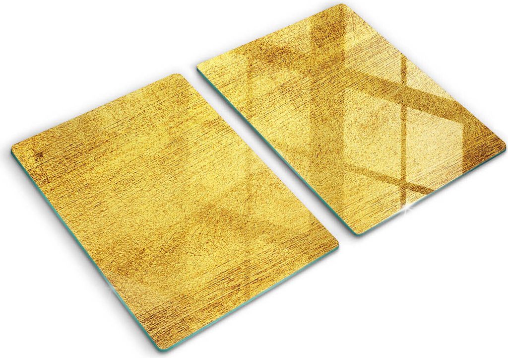 Abdeckung Glas - Küchenabdeckung - 2x40x52 cm - Abdeckplatte -Gelbe Abstraktion