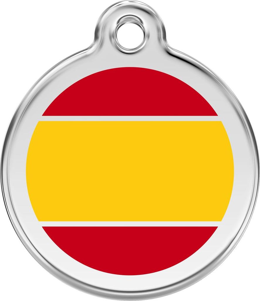 RedDingo Hundemarke mit individueller Gravur Spanien Flagge, Größe: S