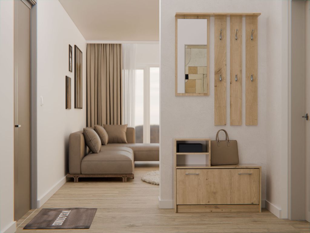 CDF Garderobe | Farbe: Eiche Artisan | Großer Spiegel | Produktbild 5