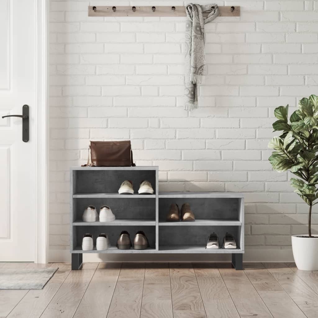 "2026 Promotion" Schuhschrank, Schuhkipper, Schuhregal, Betongrau 102x36x60 cm Holzwerkstoff - Schuhständer CC29649