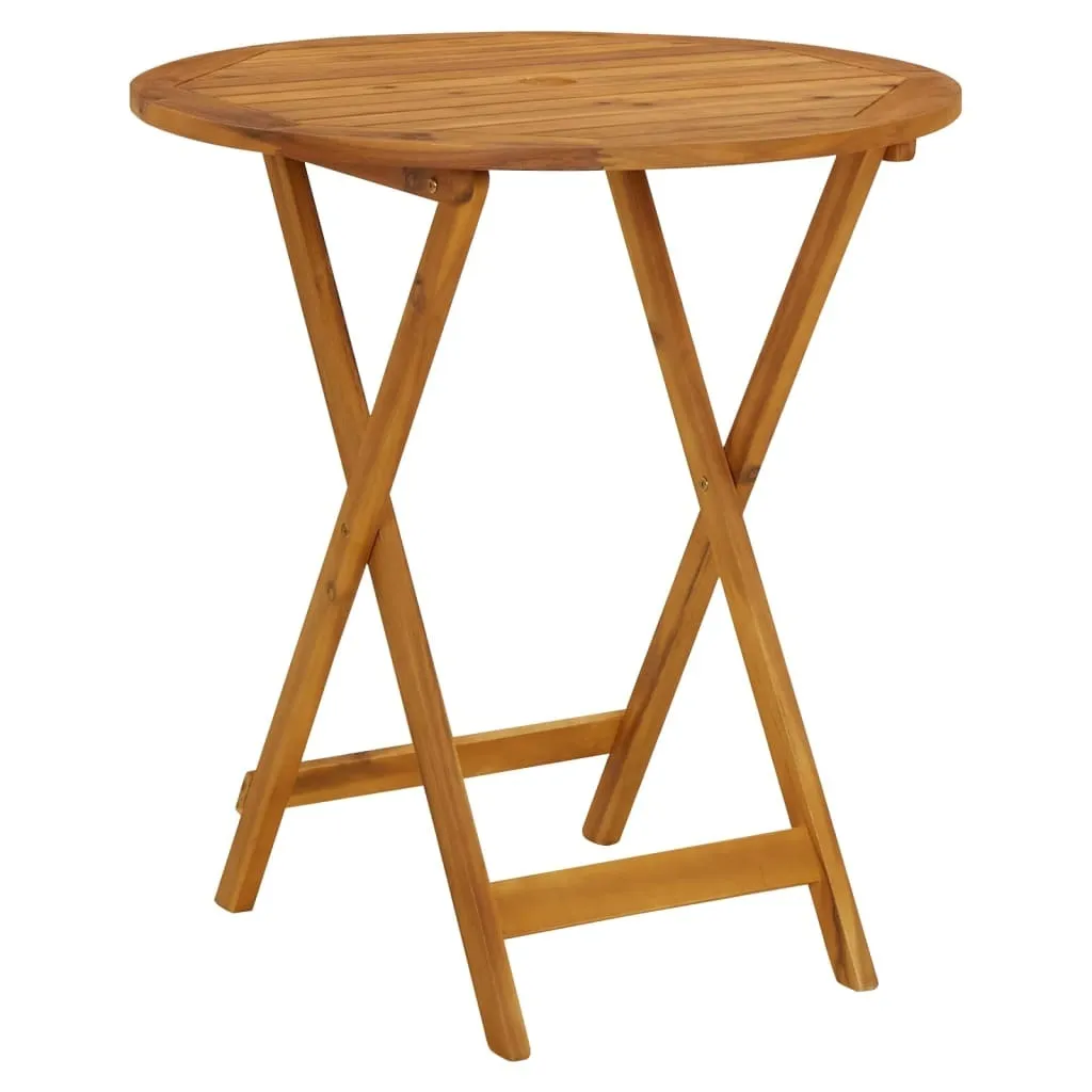 Set da Esterno vidaXL 3 Pz Legno Massiccio Acacia Motivo a Foglie - 5