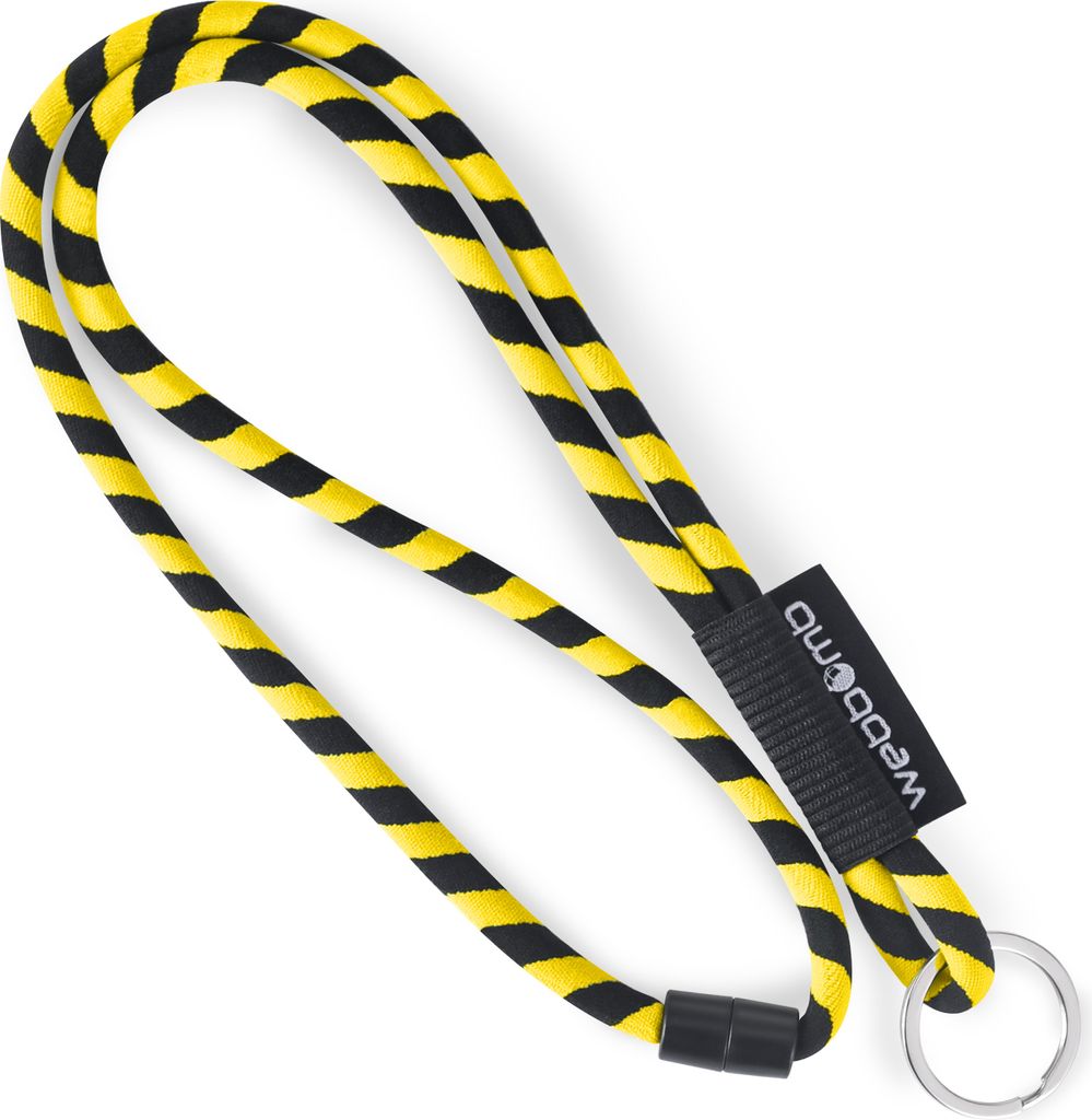 WEBBOMB® Tubular Lanyard rund Gelb / Schwarz Schlüsselband Produktbild 