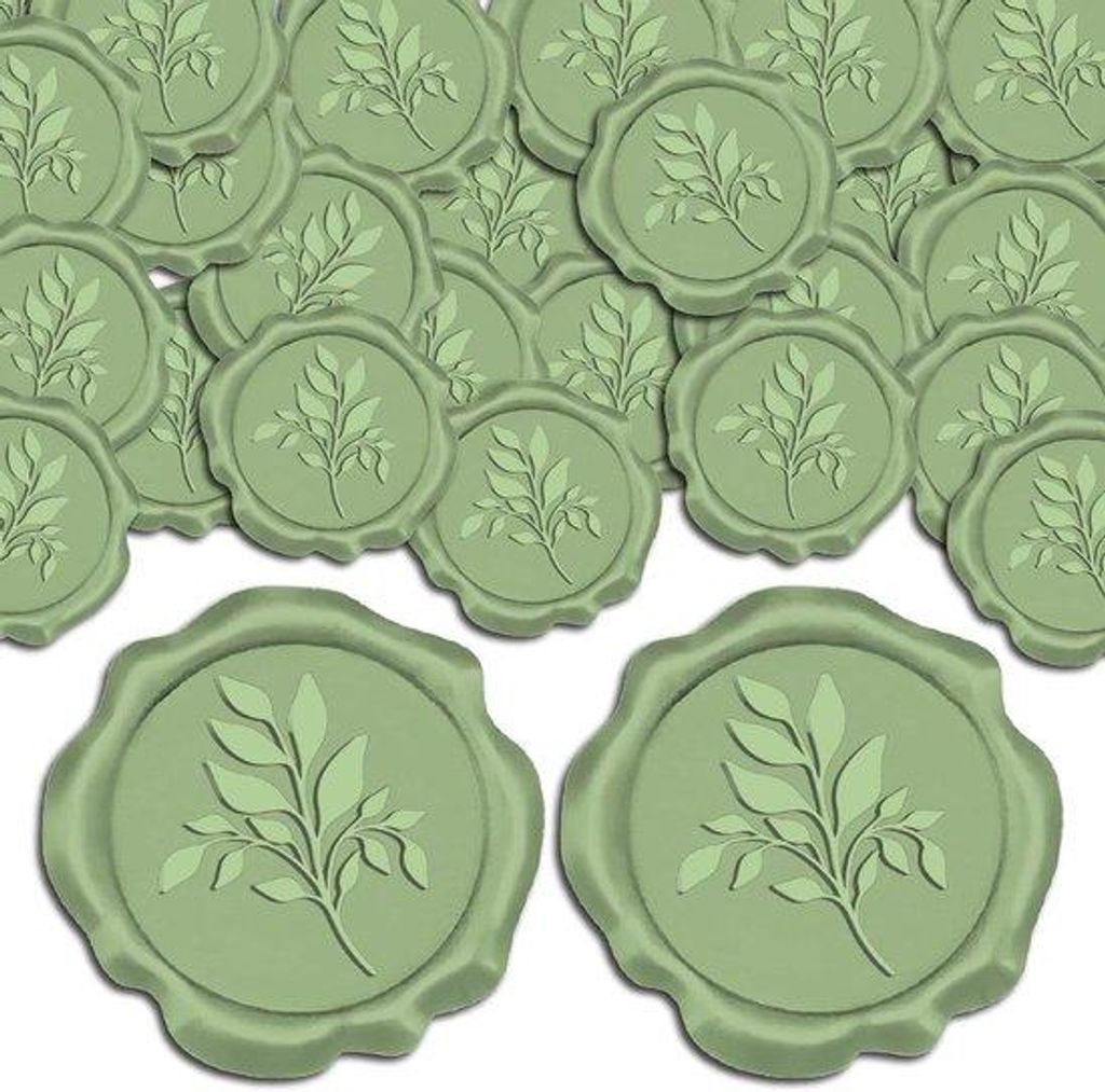 Grüne Wachs Siegel Sticker für Hochzeitsdekoration und Briefumschläge