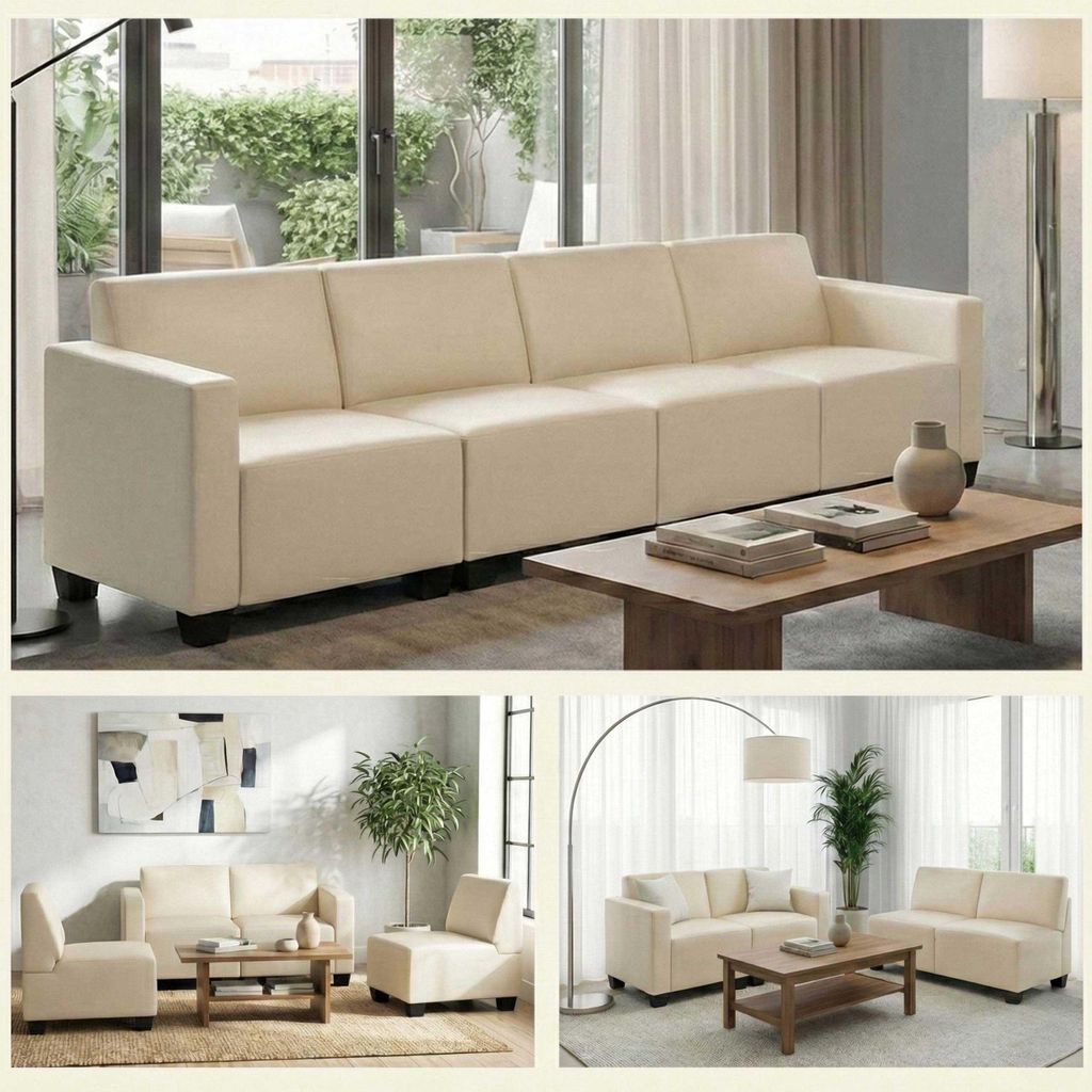 Modular 4-Sitzer Sofa Couch Moncalieri creme