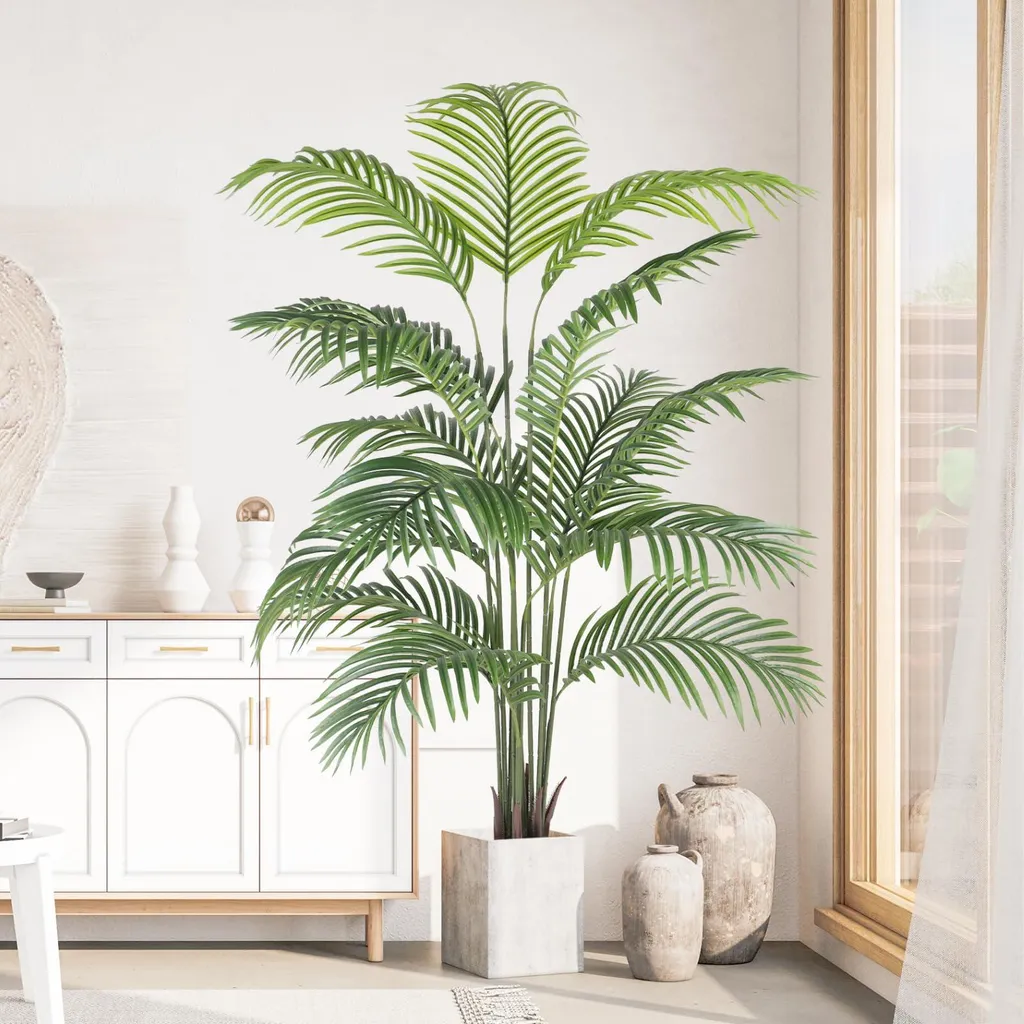 Grand palmier artificiel 180 cm réaliste - Décoration tropicale chic
