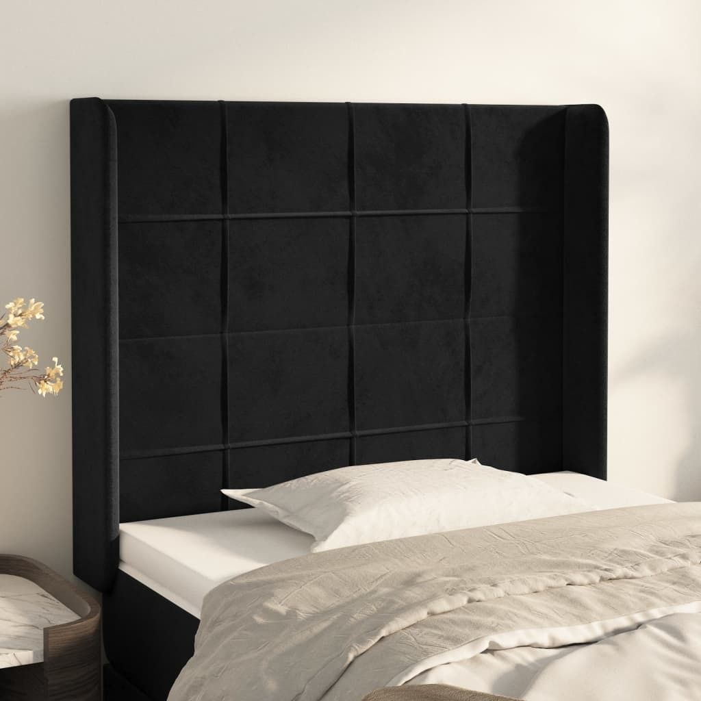 Maison Exclusive - Kopfteil mit Ohren Schwarz 83x16x118/128 cm Samt