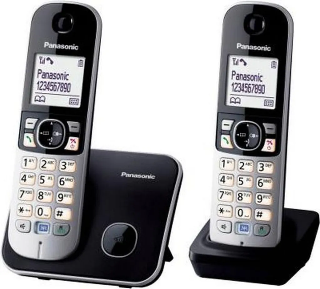 Téléphone fixe sans fil Duo DECT Panasonic avec 2 combinés noirs