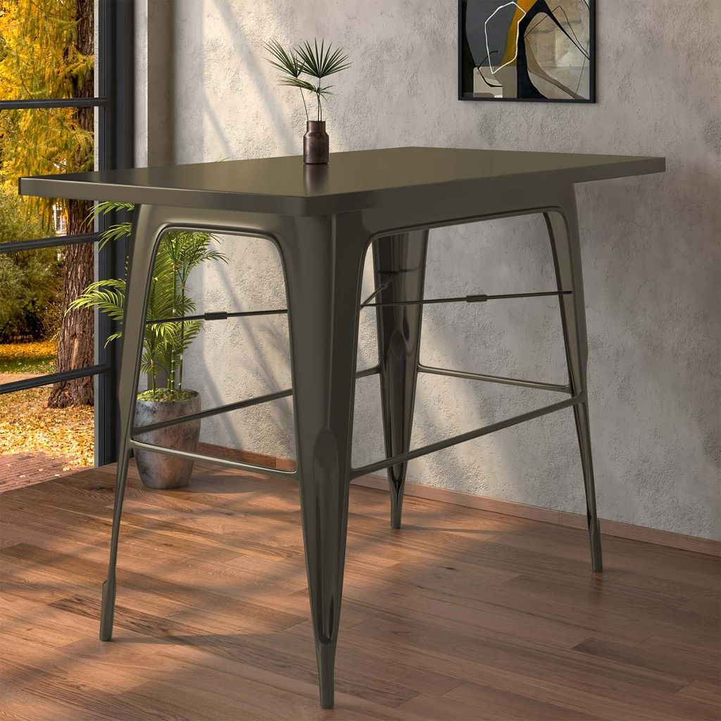 CALIFORNIA | Tolix Stil Stehtisch | B:T:H 120 x 60 x 106 cm | Rost | Rechteckig | Industrie Tisch, Retrotisch, Industrial Tisch