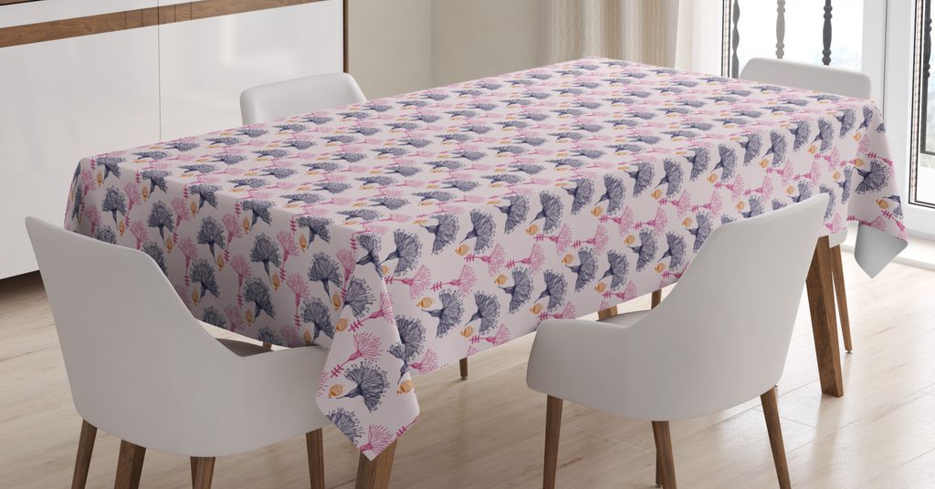ABAKUHAUS Blumen Tischdecke, Simplistic Dandelion Blumen, FÃ1/4r den Inn und Outdoor Bereich geeignet Waschbar Druck Klar Kein Verblassen, 140 x 1...