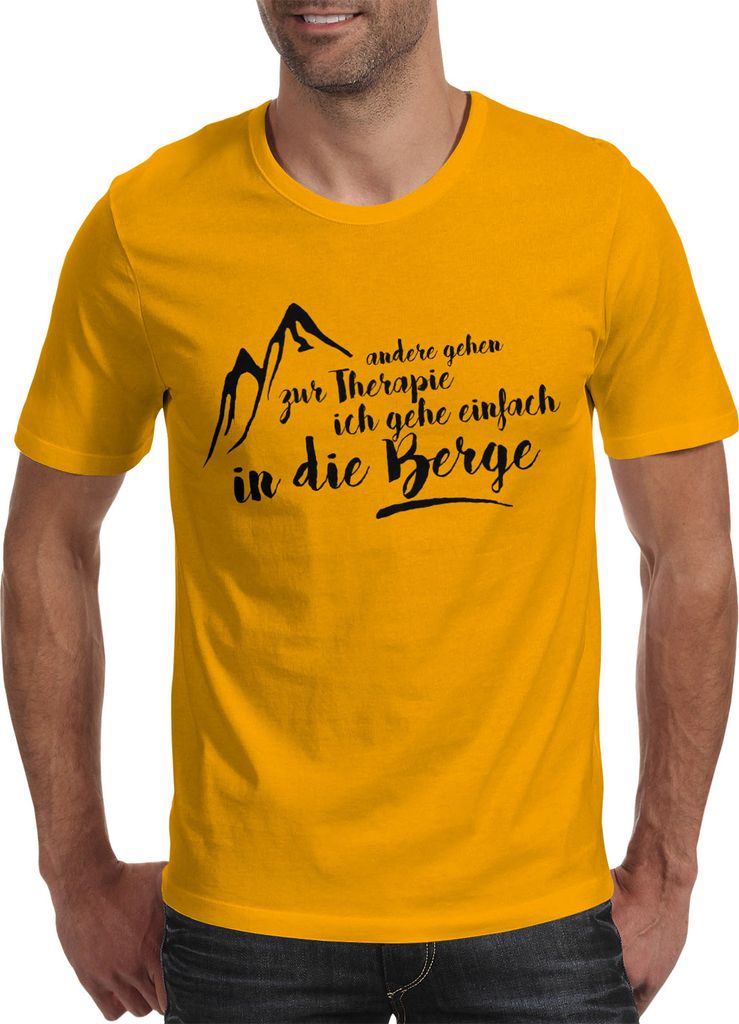 Herren T-Shirt Wandern Andere gehen zur Therapie ich gehe einfach in die Berge - Moonworks L