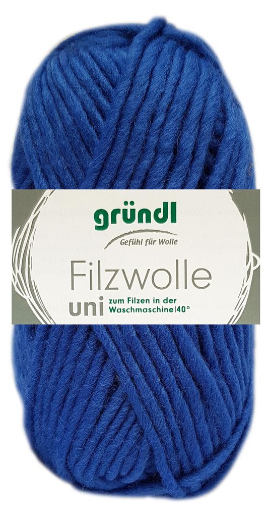 A ball of blue yarn with a label.