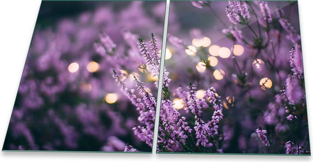Herdabdeckplatte Glaskeramik 2-Teilig 2x40x52 Lavendel Violett Abdeckung Spritzschutz