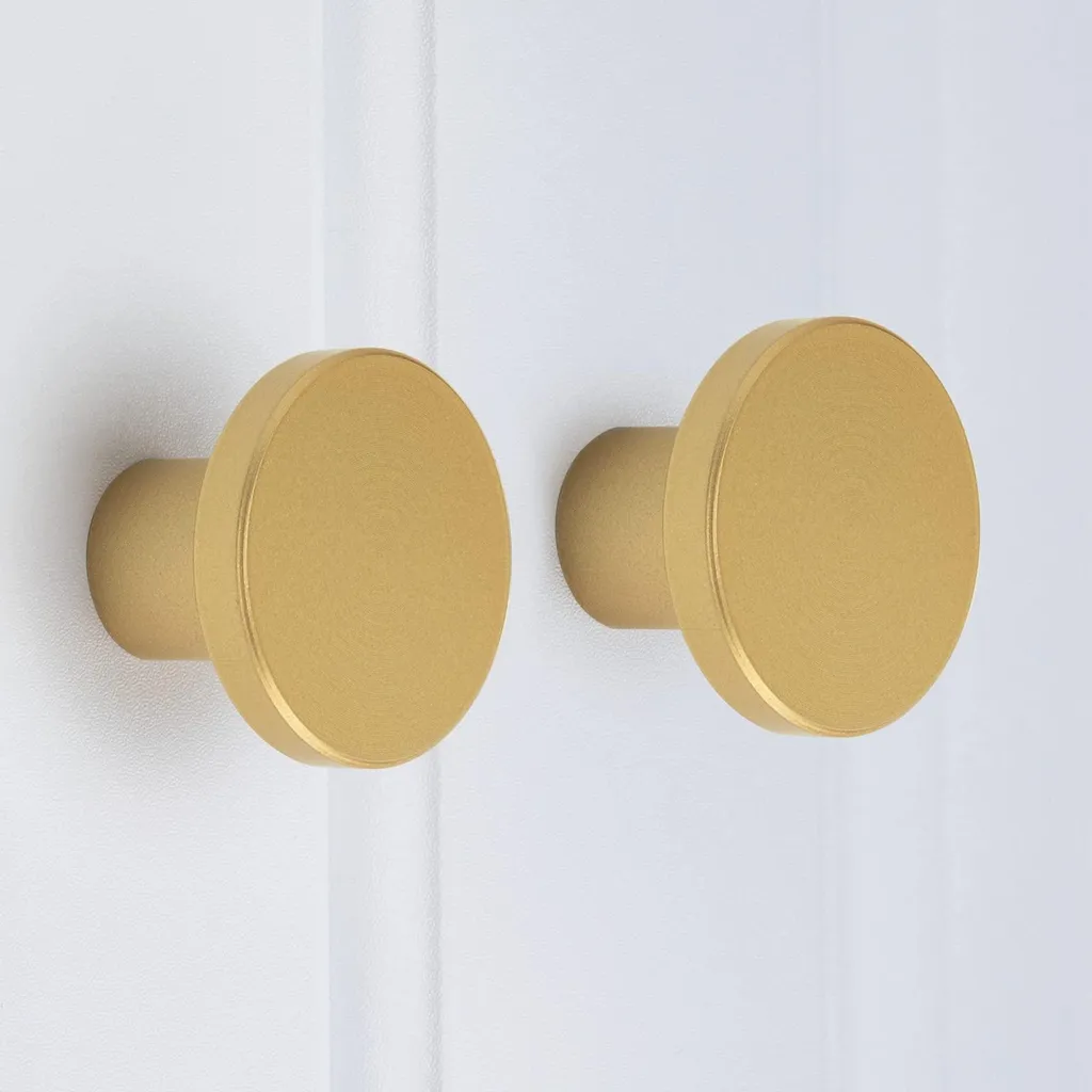 Boutons de commodes en laiton massif style vintage doré brillant
