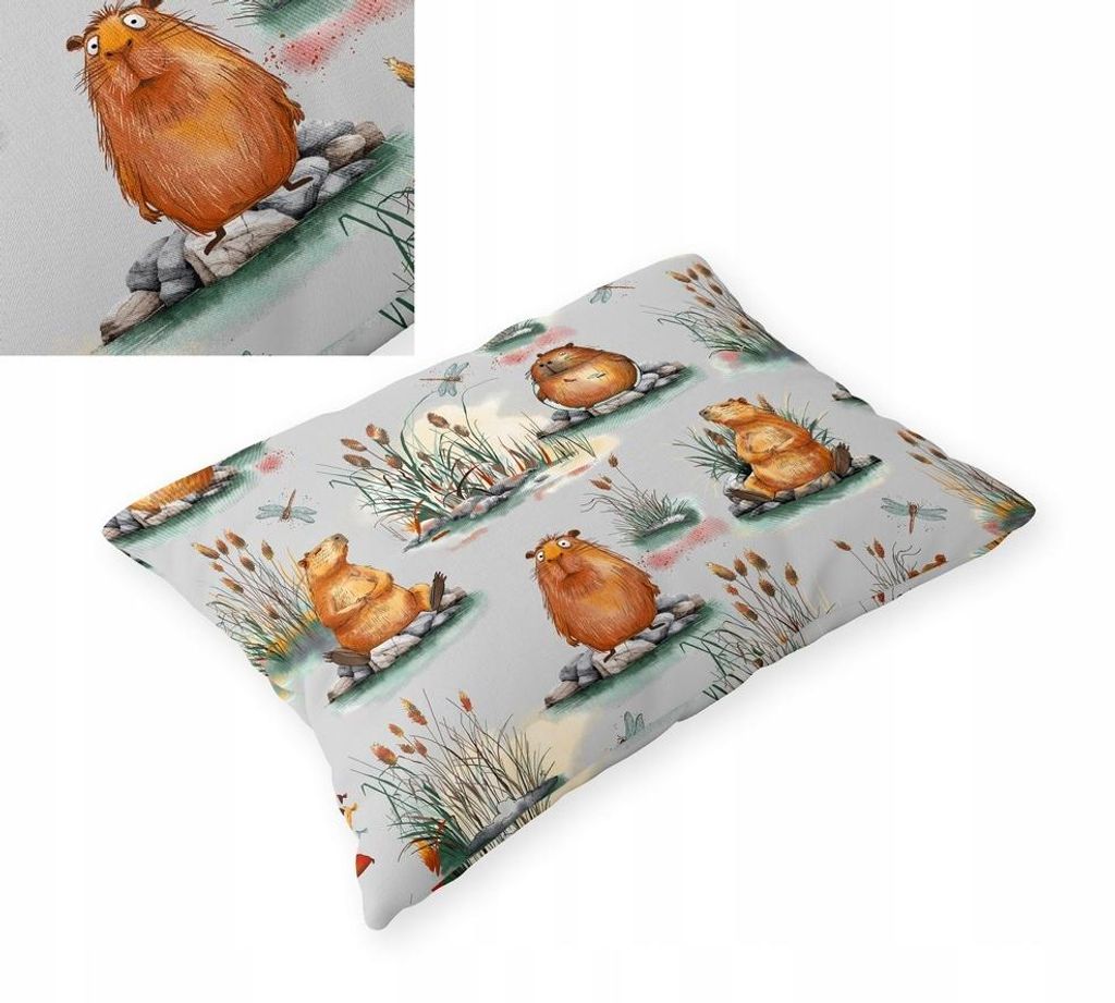 Posciel-Hurt Kissenhülle 40x60 cm Capybara Grau 100% Produktbild 