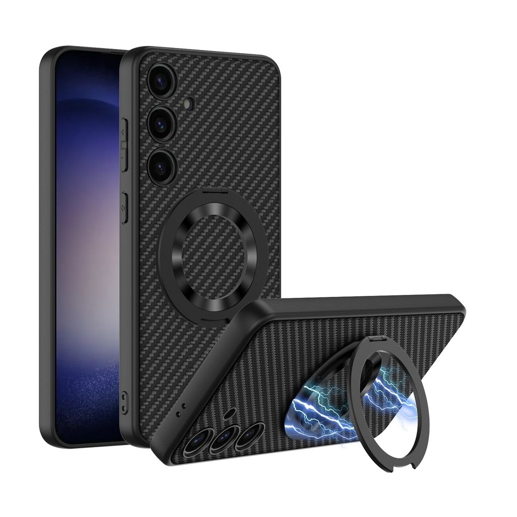 Für Samsung Galaxy S24 GKK Skin Feel MagSafe Magnet Ring Schutzhülle Cover Handy Tasche Hülle Schwarz
