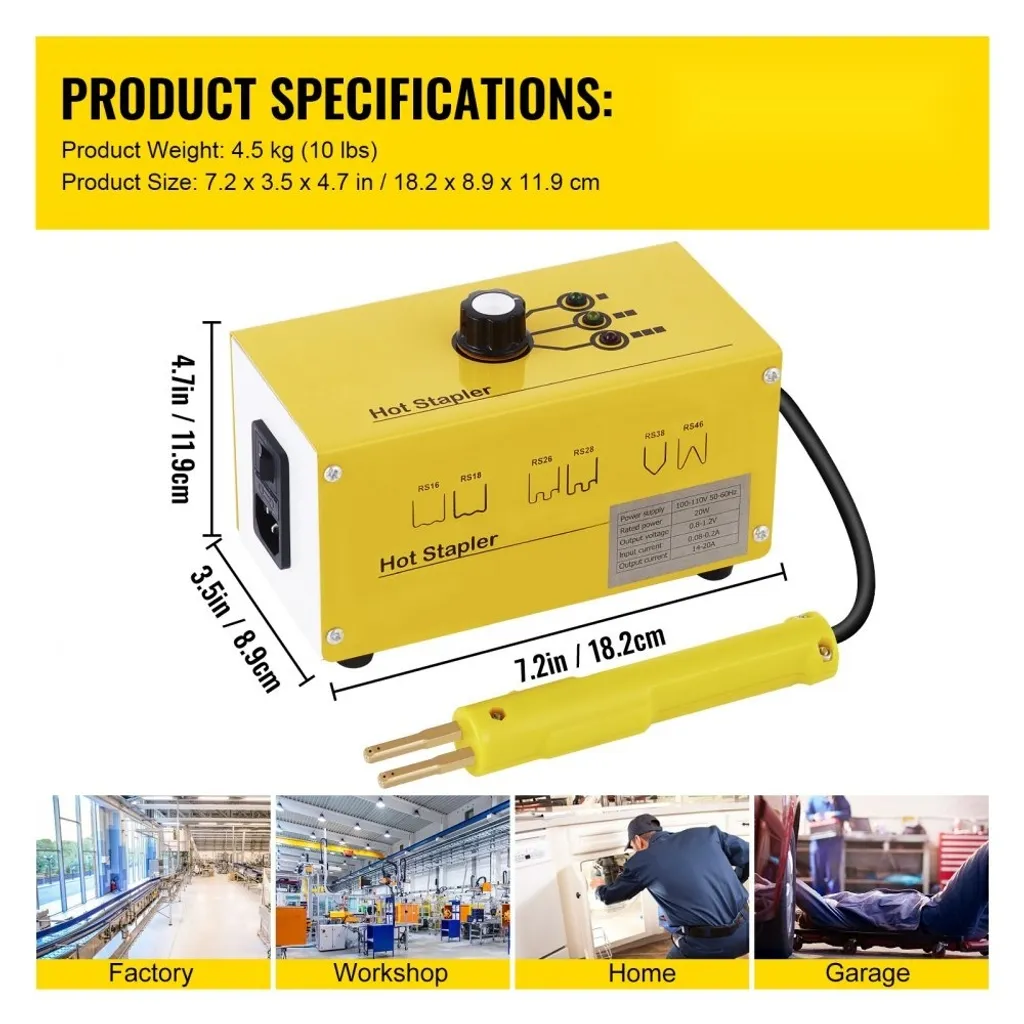 Réparation pare-choc et plastique : agrafeuse à chaud Kun avec kit 220V