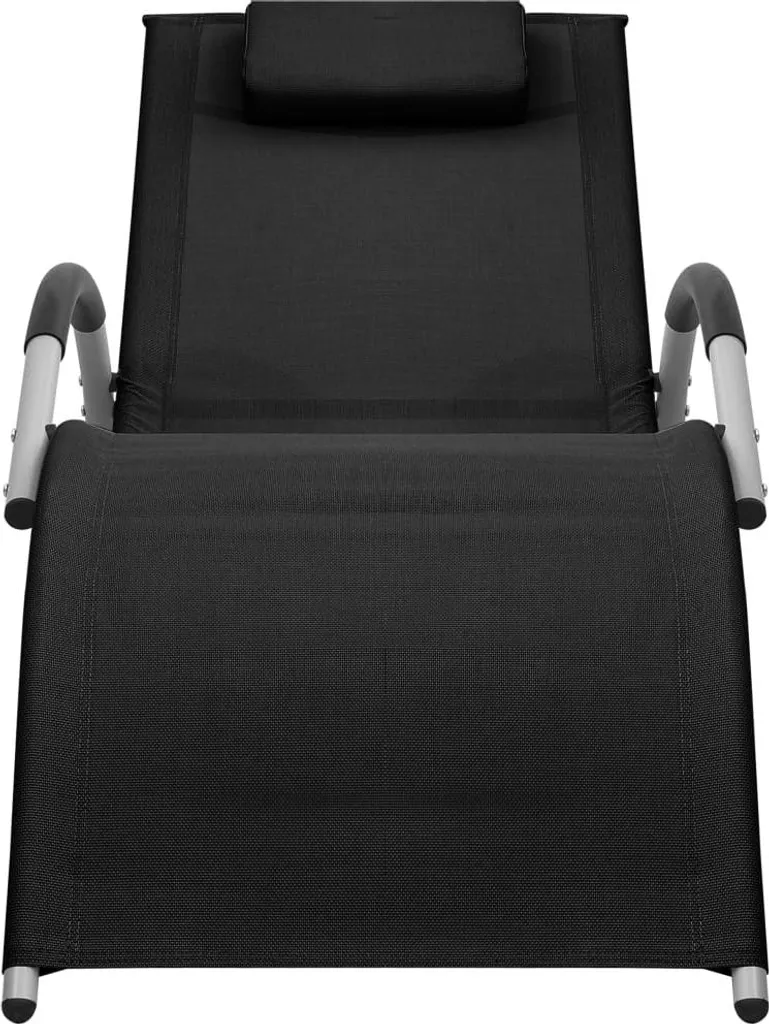 Lettino Mare Alluminio e Textilene Robusto | Nero e Grigio