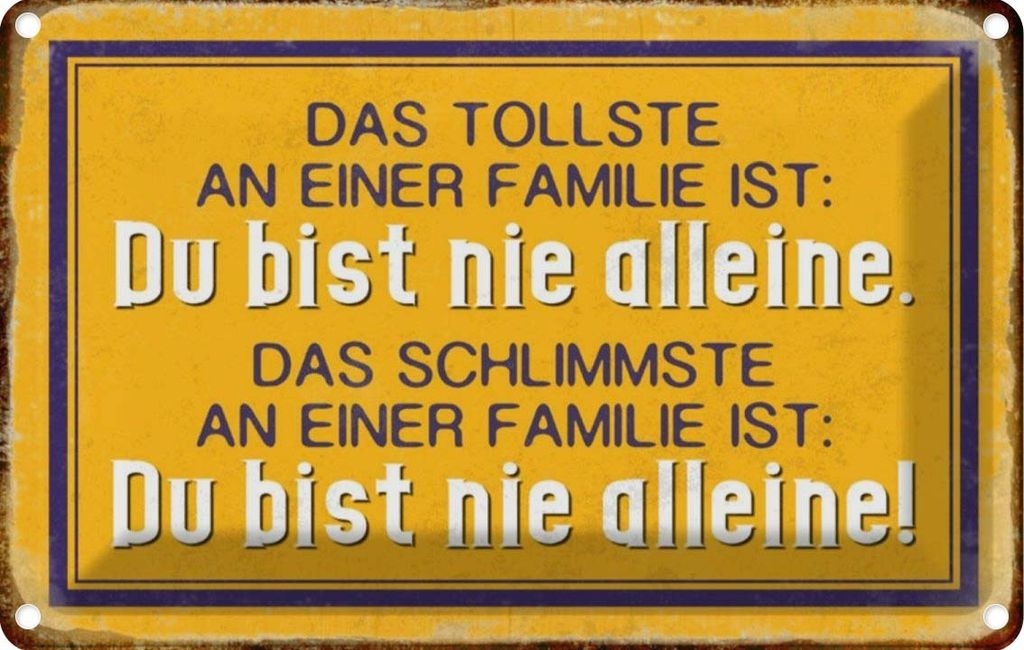 vianmo Blechschild 20x30 cm tollste an Familie du nie alleine Freunde