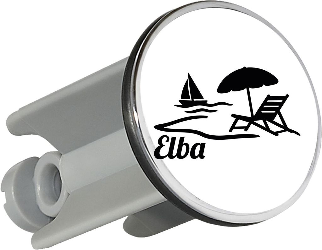Huuraa Waschbeckenstöpsel Elba Inselmotiv Italien 4cm höhenverstellbar Abflussstopfen Geschenkidee