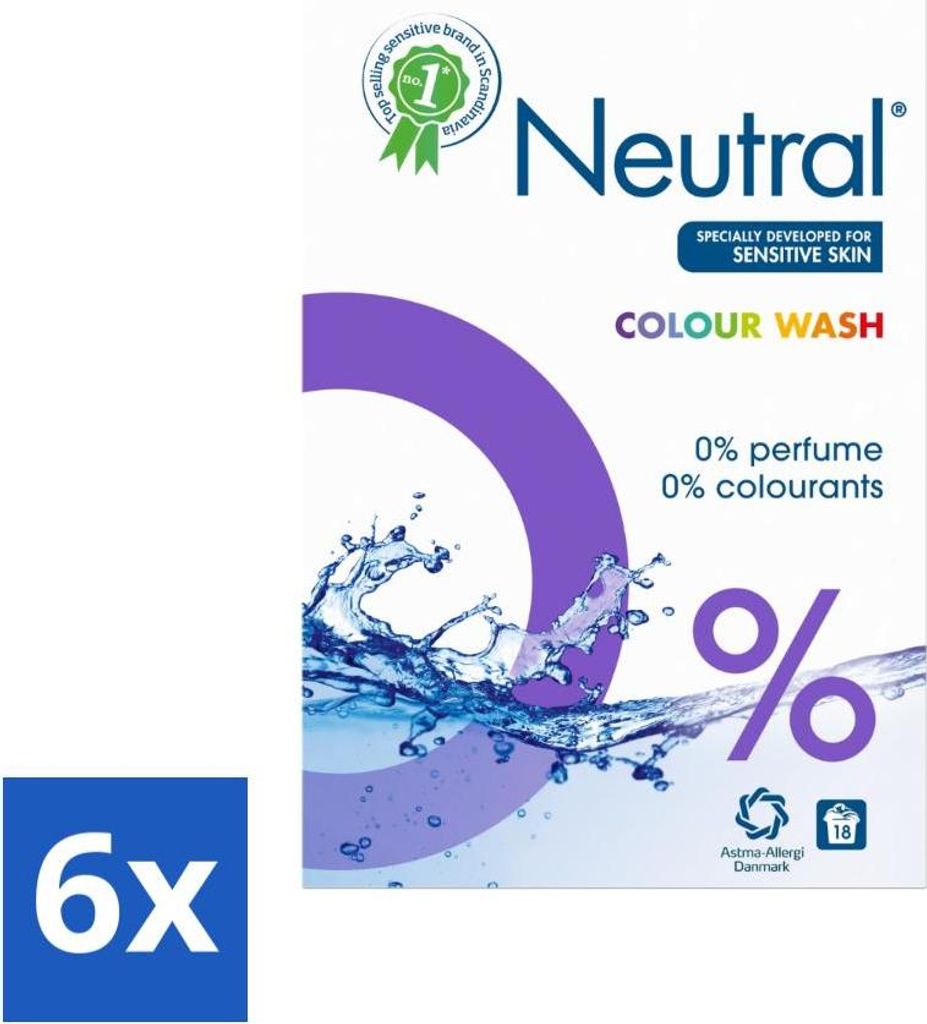Neutrales Waschpulver Color 18 Wäschen 1,187 kg - Vorteilspack - 6 Stücke