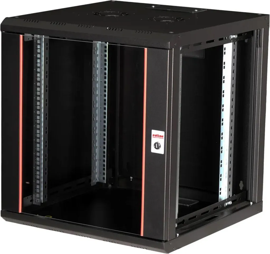 Baie de Brassage Murale 12U ROLINE 600x600 Noir pour Rack Informatique
