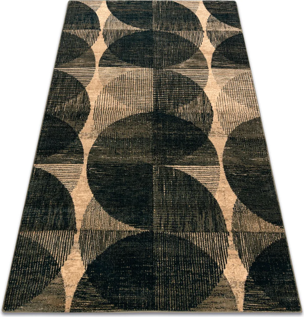 Tapis en laine OMEGA FADO géométrique vert jade 170x235 cm de luxe
