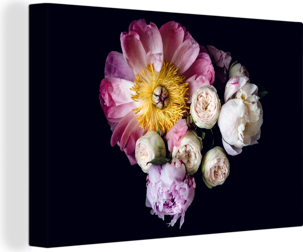 OneMillionCanvasses - Leinwandbilder - 150x100 cm, Blumen - Rosa - Pastell, Wandbilder Kunstdruck Wanddekoration - Foto auf Leinwand - Gemälde a...