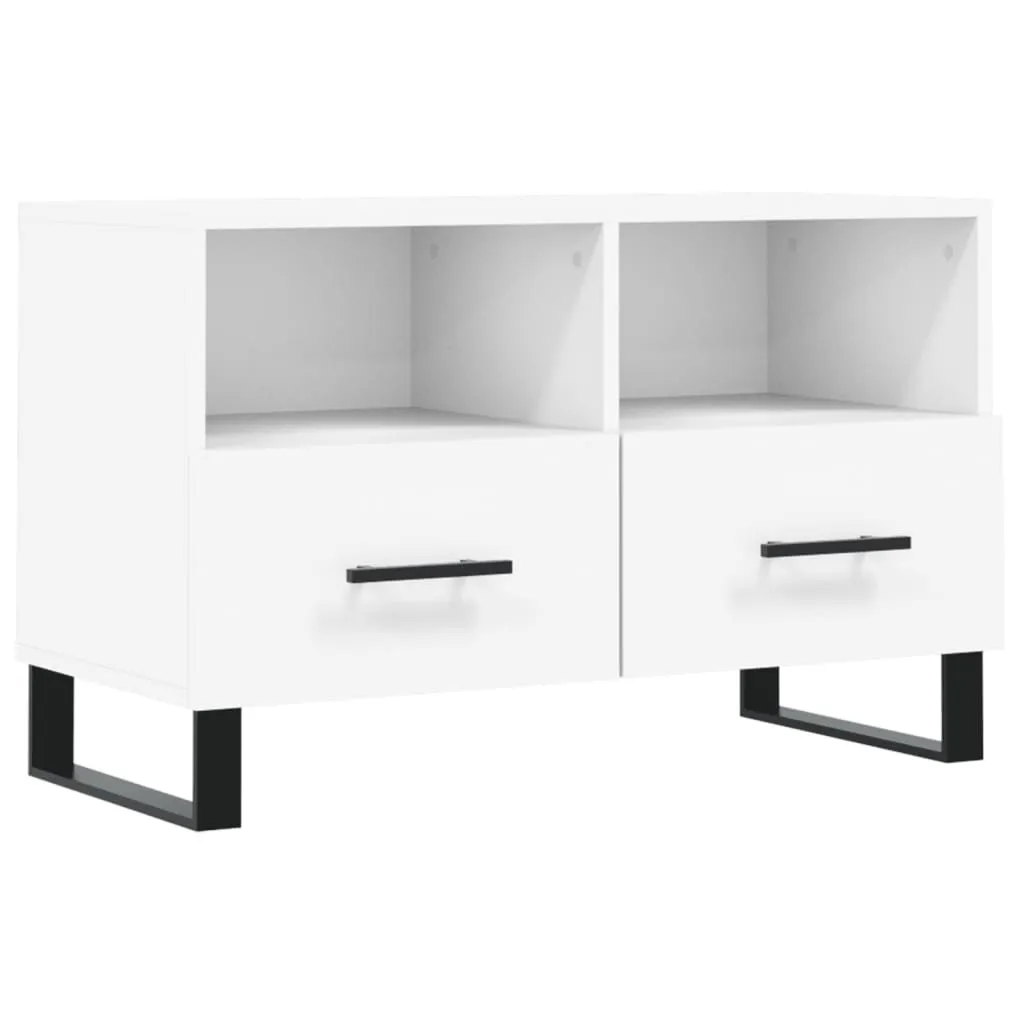 Mobile Porta TV Moderno Bianco 80x36x50 cm - Mobiletto Design Legno - 1