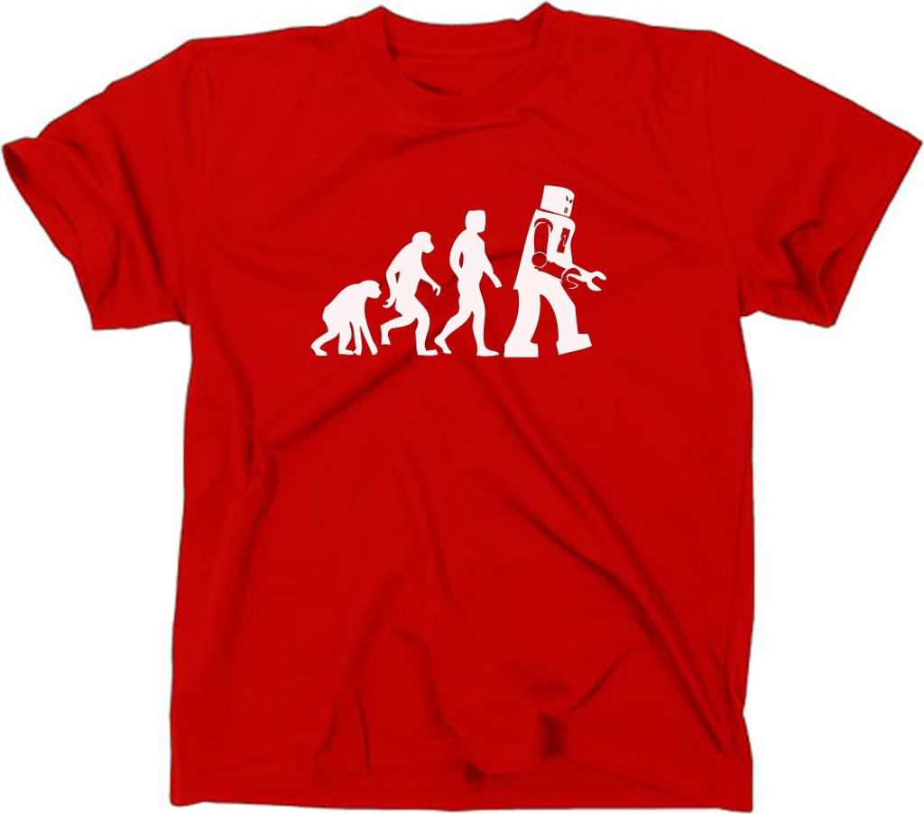Styletex23 T-Shirt Something Somewhere Robot Evolution, Rot, XL