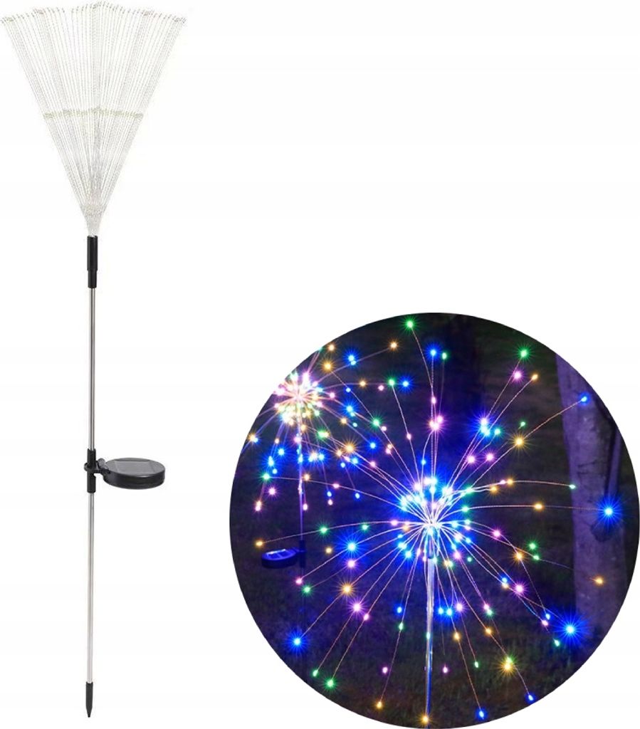 SOLAR Gartenlampe BUNTES Feuerwerk bis zu 200 LEDs WEIHNACHTSFEIER