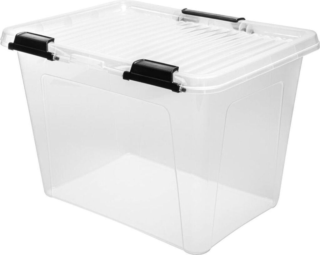 Boîte à charnières 19L transparente avec couvercle Boîte de Image du produit 