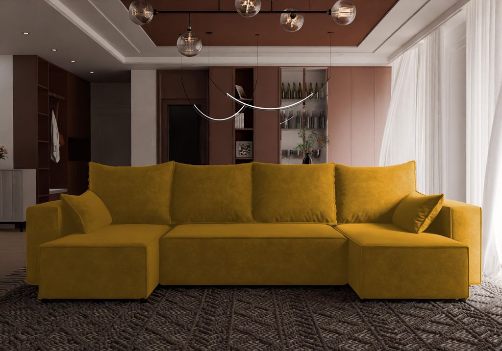 4ALL HOME Ecksofa mit Schlaffunktion Tobi U 316x145 cm - Couch - Sofa mit Bettkasten - Eckcouch - L-Form - Schlafsofa - Schlafsofa mit Bettkasten V...