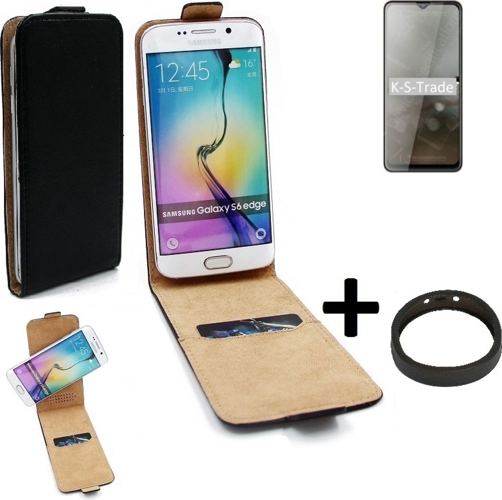 K-S-Trade TOP SET Handy-Hülle kompatibel mit Cubot Note 20 360° Flipstyle Schutz-Hülle Smartphone Tasche schwarz + TPU Bumper, Case Hülle Flip