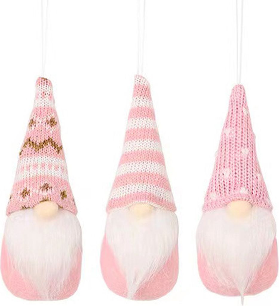 3 Stück Weihnachts-Gnome-Puppe zum Aufhängen, süße handgemachte Strickmütze, Vollbart,Weihnachtsbaum-Anhänger, Ornament, Partyzubehör, Gesch...