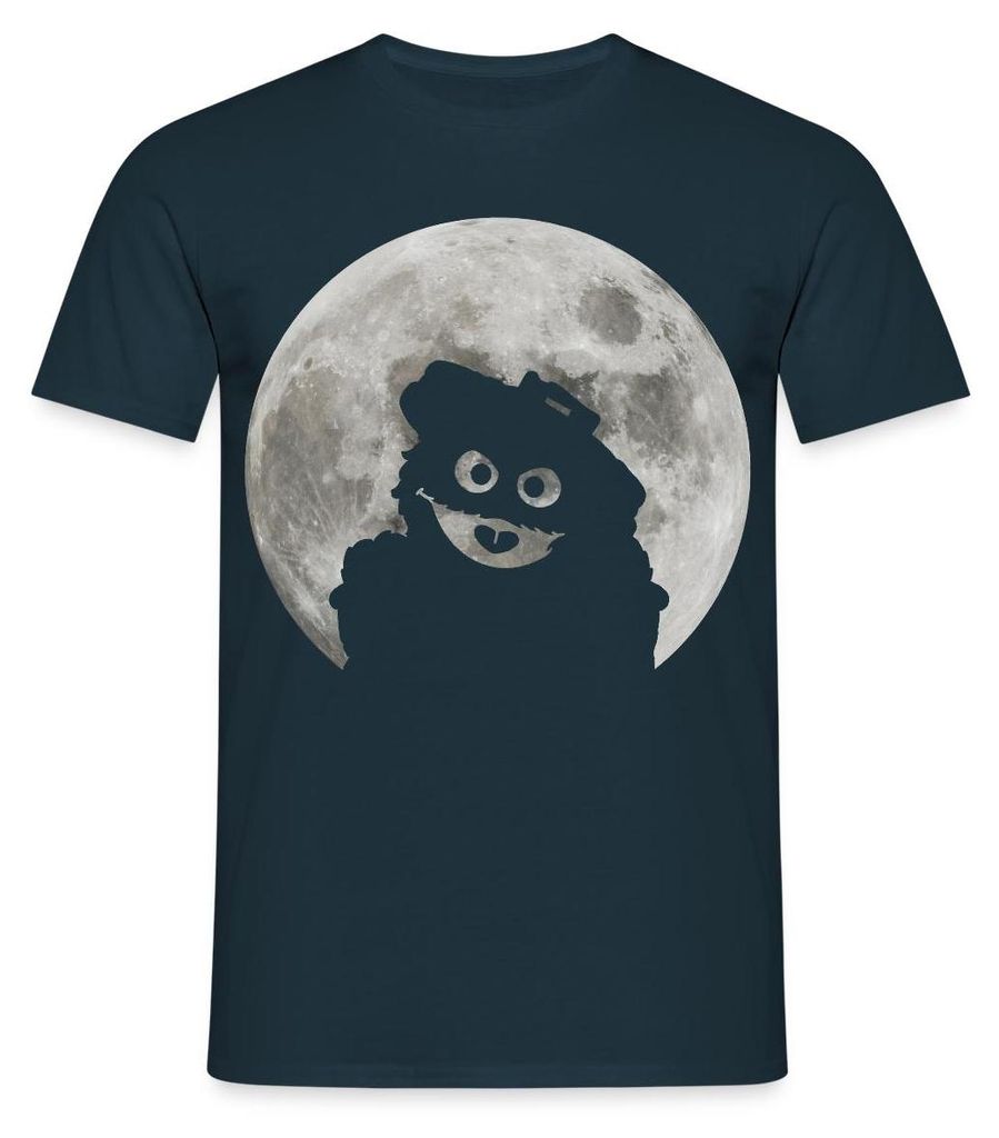 Spreadshirt Sesamstraße Oskar In Einer Vollmondnacht Männer T-Shirt, S, Navy