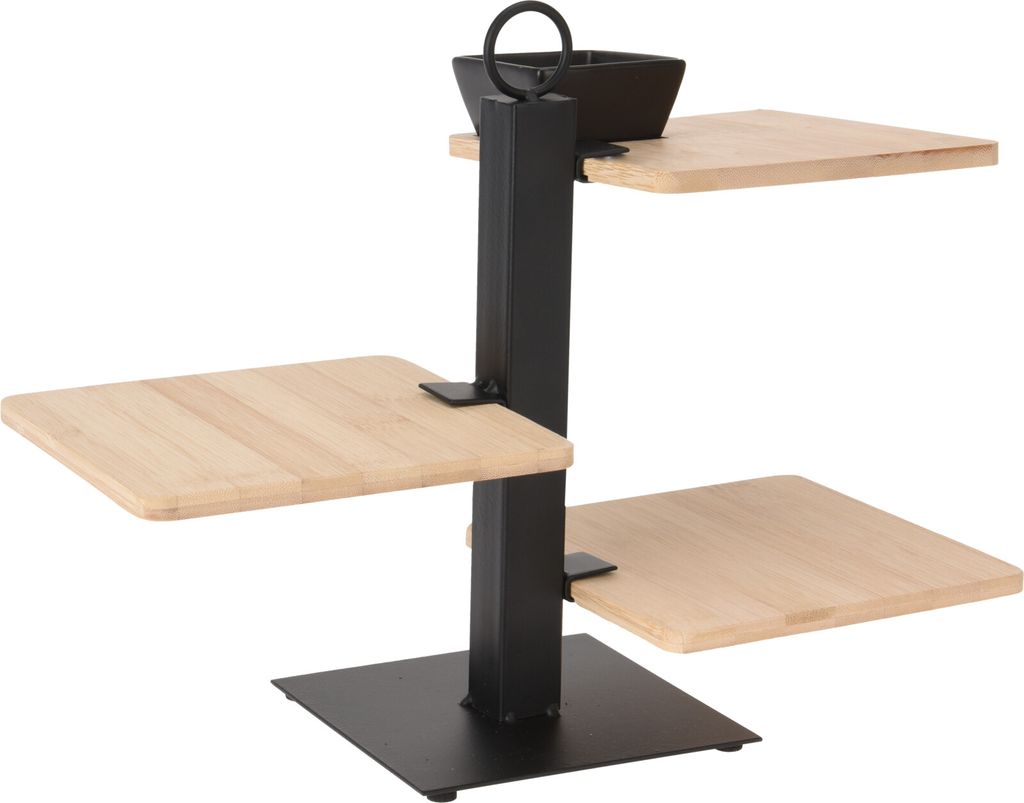 Excellent Houseware - 3-stockige Etagere - Bambus - 27 cm - Produktbild 