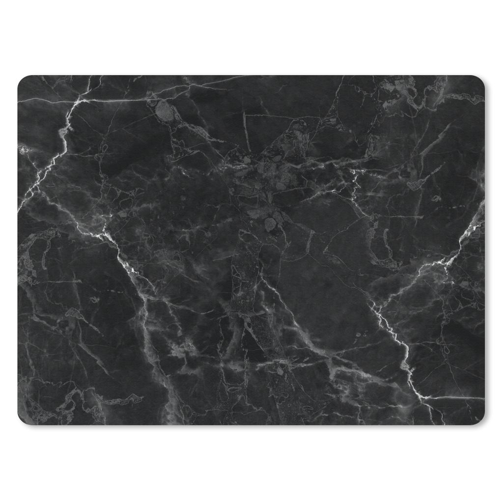 MuchoWow Mauspad Mousepad Marmor - Schwarz - Weiß - Textur - Marmoroptik 23x19 cm - Mousepads - Maus Mat - Pad - Mausunterlage - Schreibtischunt...