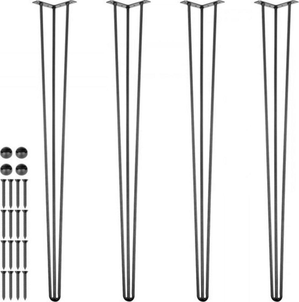 Tischbeine 91,5cm – 4er Set DIY-Tischbeinen – Metall Schwarz – Haarspeld-Design – Tragkraft bis 100kg – Für Schreibtisch, Esstisch und B...