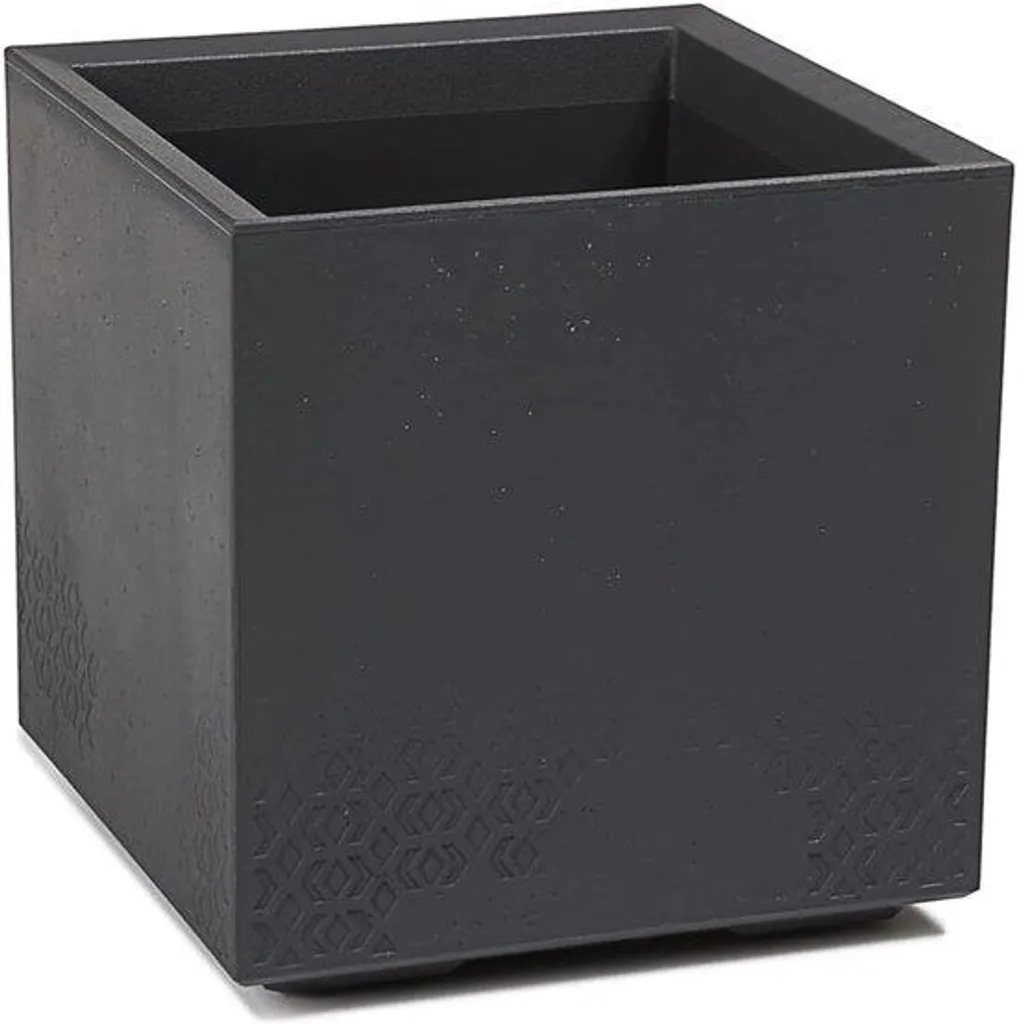 Pot de jardin à roulettes 40 cm effet béton en plastique recyclé