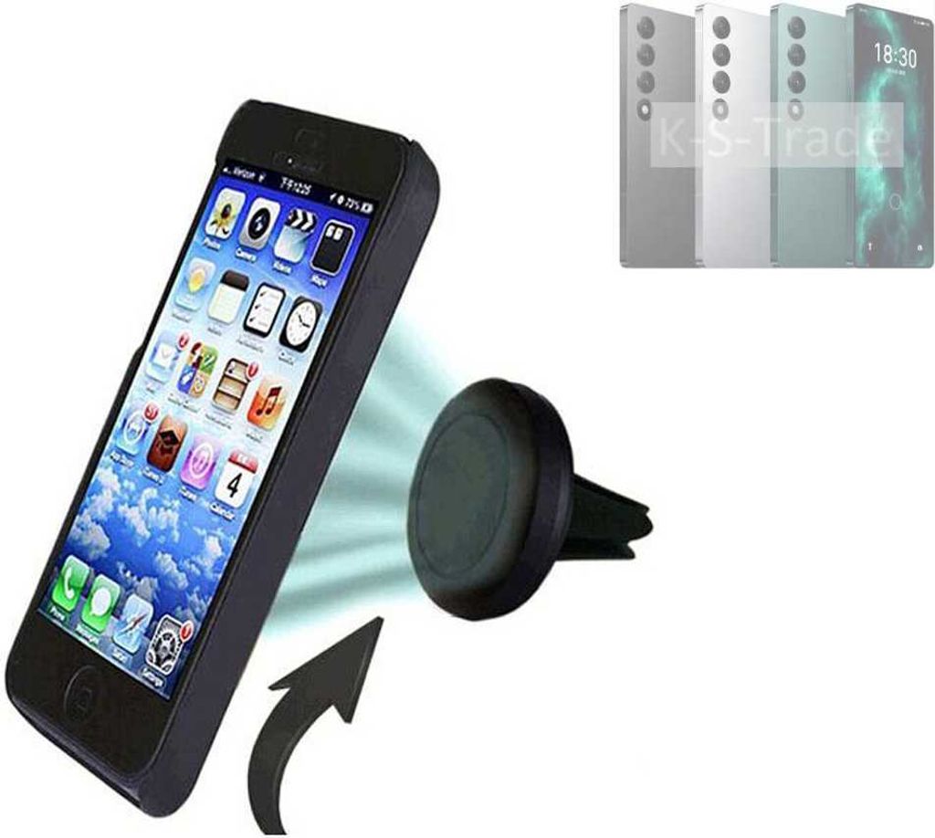 K-S-Trade Kompatibel mit Meizu 20 Infinity Auto Handy Halterung KFZ Halter Lüftungsgitterhalterung Air Vent mount Smartphone Halter