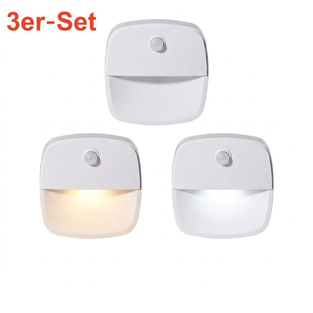 3er Set LED Nachtlicht mit Bewegungsmelder – Produktbild 