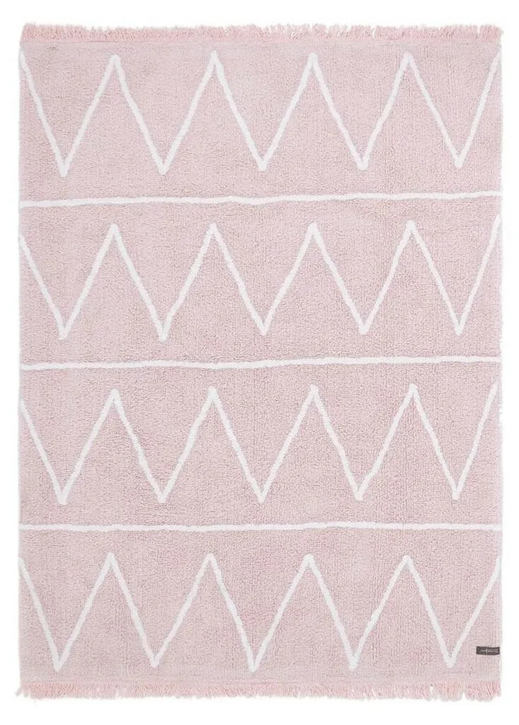 Tapis de chambre enfant rose 120x160 cm lavable pour décoration douce