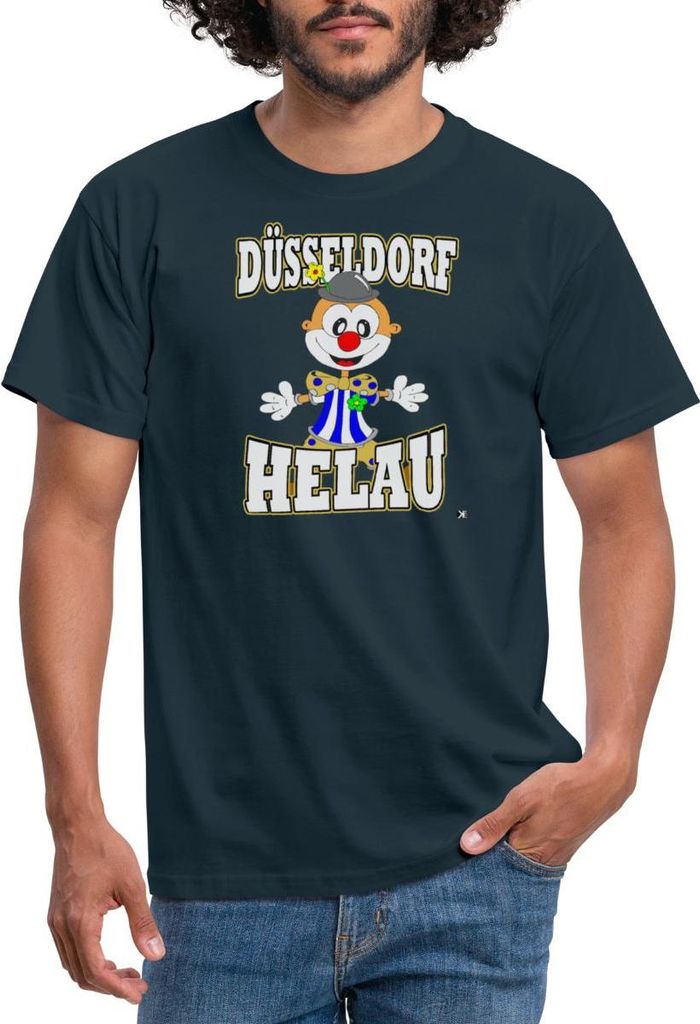 Spreadshirt Düsseldorf Helau Karneval Männer T-Shirt, 3XL, Navy