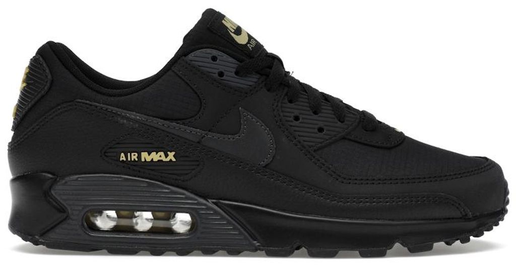 Nike Air Max 90, čierna, zlatá farba – veľkosť EU 43 Obrázok produktu 