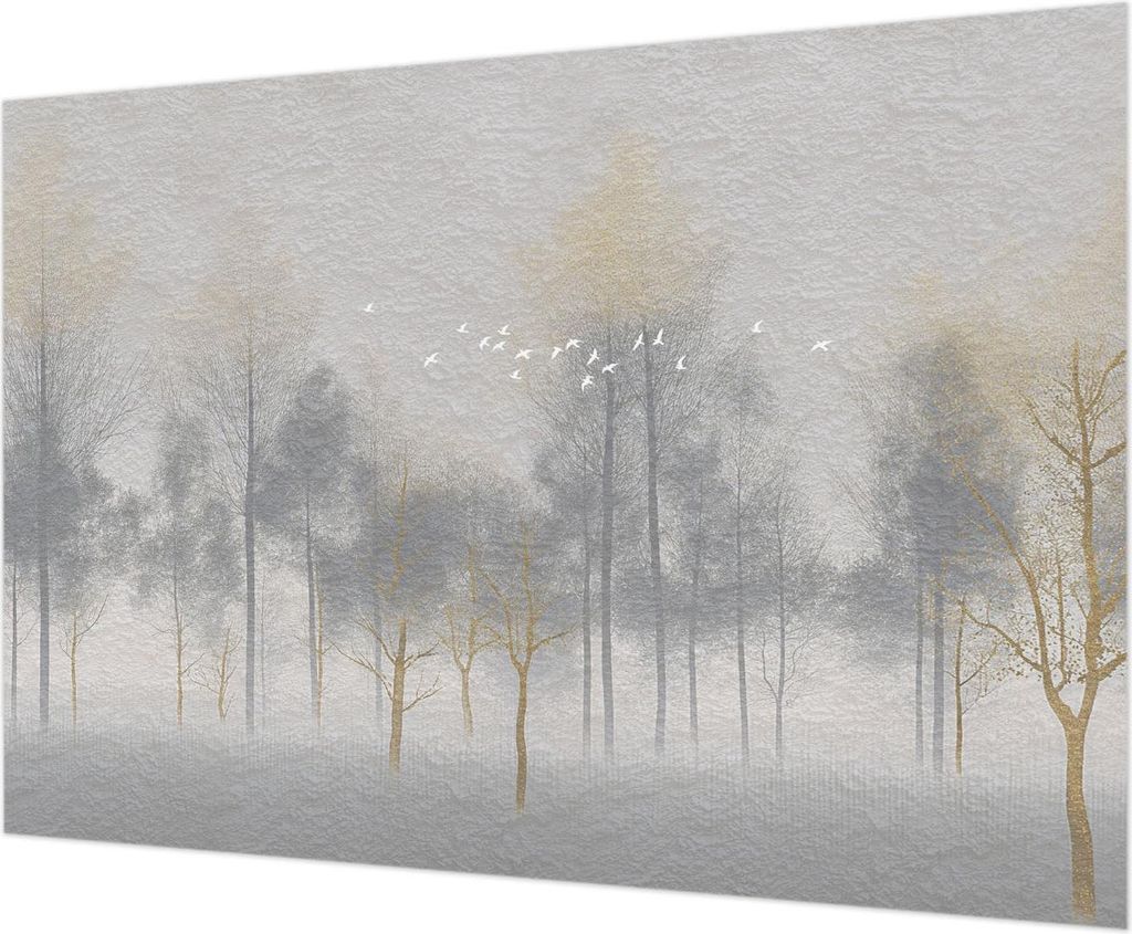 Wandtapete - Dekorative Tapete für Wohnzimmer - Tapetenfolie für Wanddekoration - 312x219 cm - Harmonie des Waldes